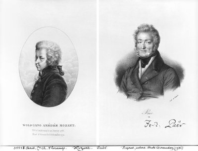 Wolfgang Amadeus Mozart (1756-91) and Ferdinando Paer (1771-1839) by Francois Seraphin Delpech